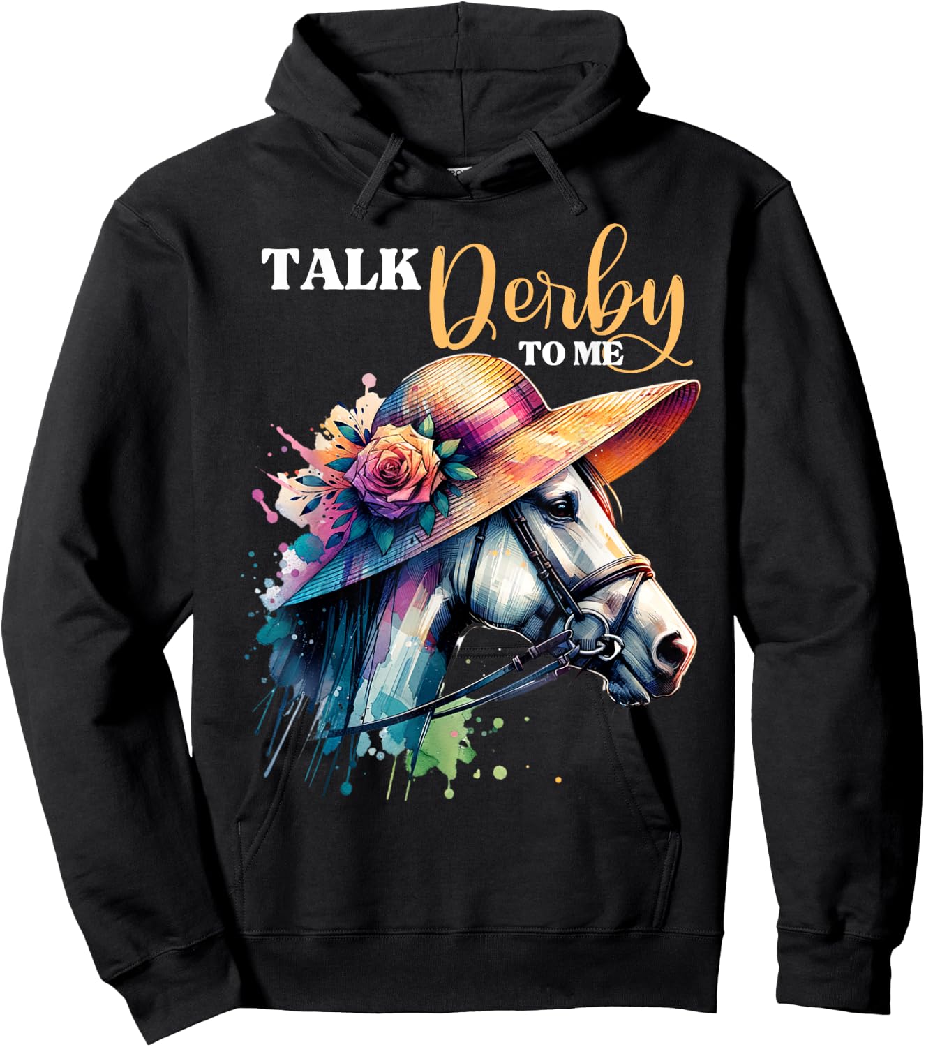 Talk Derby To Me Funny Racing Horse Hoodie - Hoodie | Black