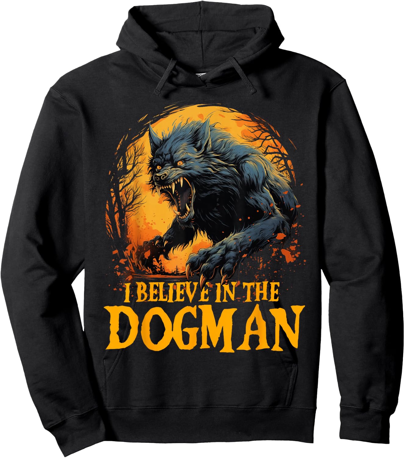 I Believe in the Dogman Michigan Cryptid LBL Cryptozoology Hoodie - Hoodie | Black