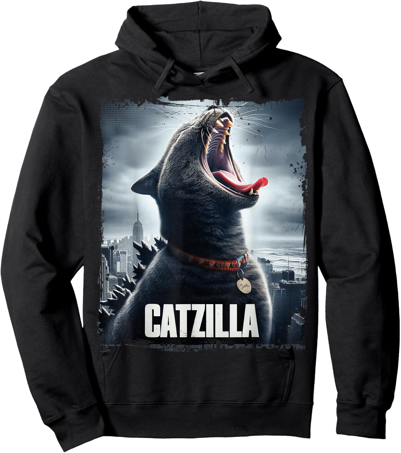 Catzilla Funny Cat Lover Kitten Kitty Parody funny gifts Hoodie - Hoodie | Black