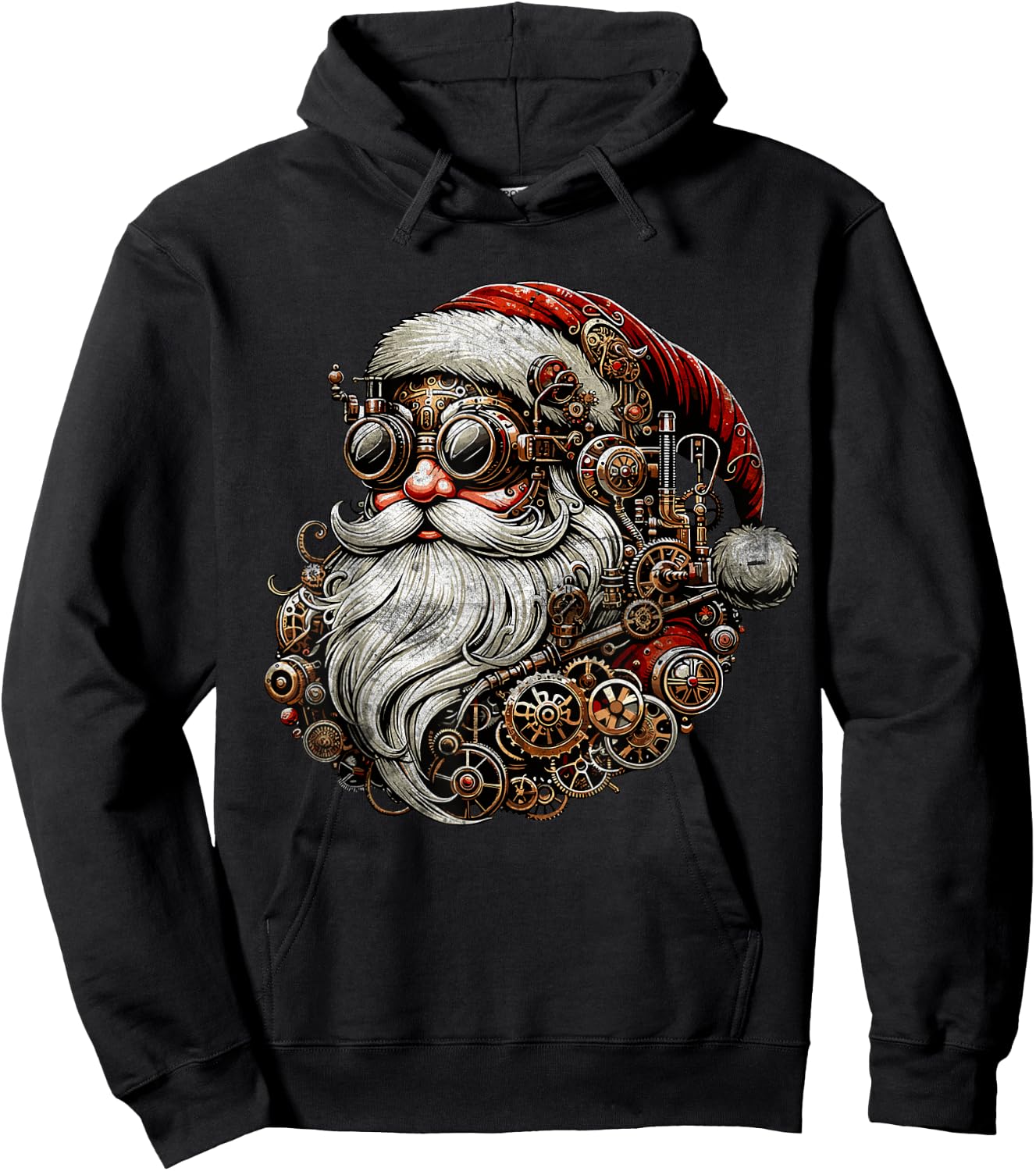 Christmas Steampunk Father Christmas Futuristic Hoodie - Hoodie | Black