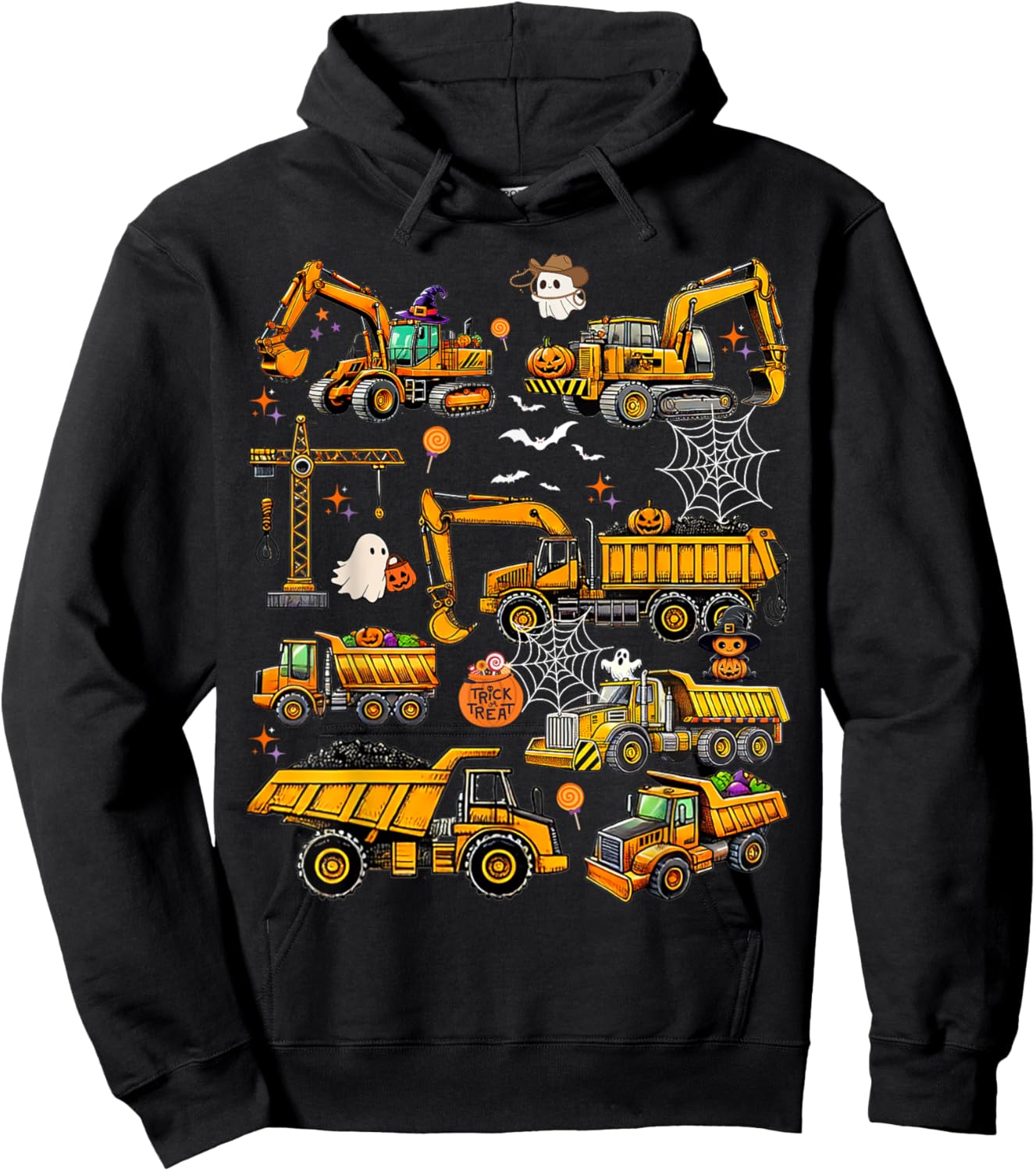 Halloween Construction Trucks Halloween Costume Boys Toddler Hoodie - Hoodie | Black