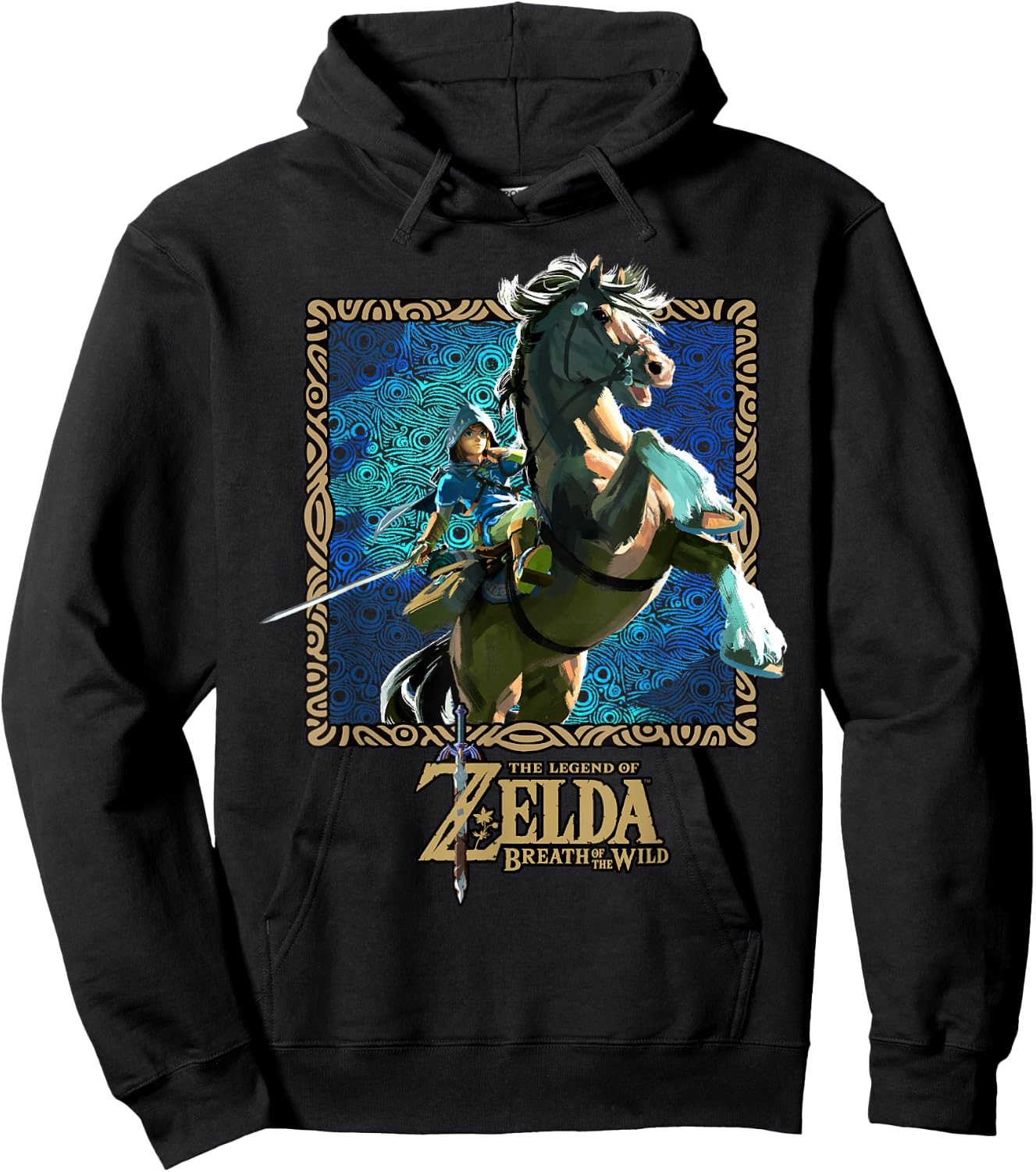 The Legend of Zelda Breath of The Wild Patterned Poster Hoodie - Hoodie | Black