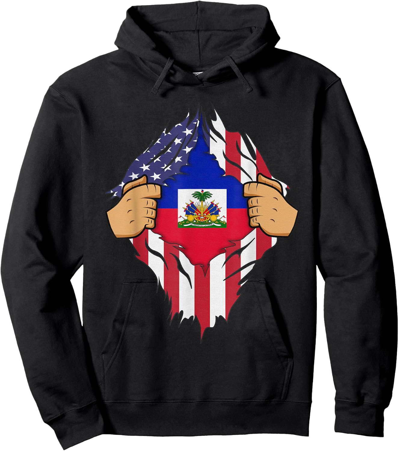 HAITIAN FLAG HAITI Men Women Kids Gift Hoodie - Hoodie | Black