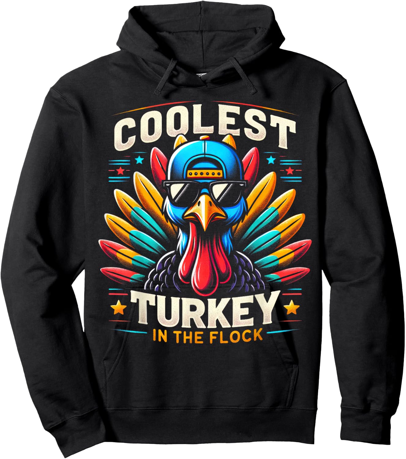 Thanksgiving Shirt For Boys Kids Toddlers Coolest Turkey Hoodie - Hoodie | Black