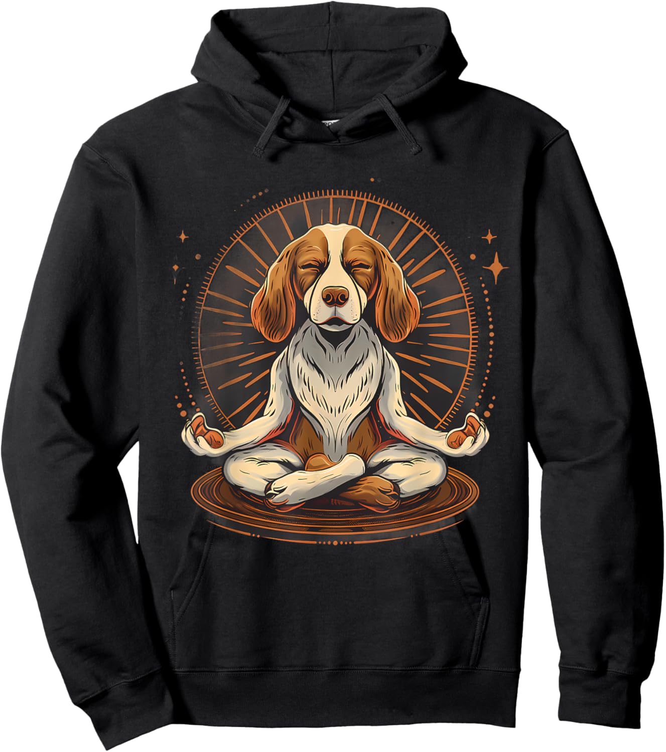 Dog Zen Meditation Buddha Buddhist Yoga Spiritual Hindu Women Kids Hoodie - Hoodie | Black
