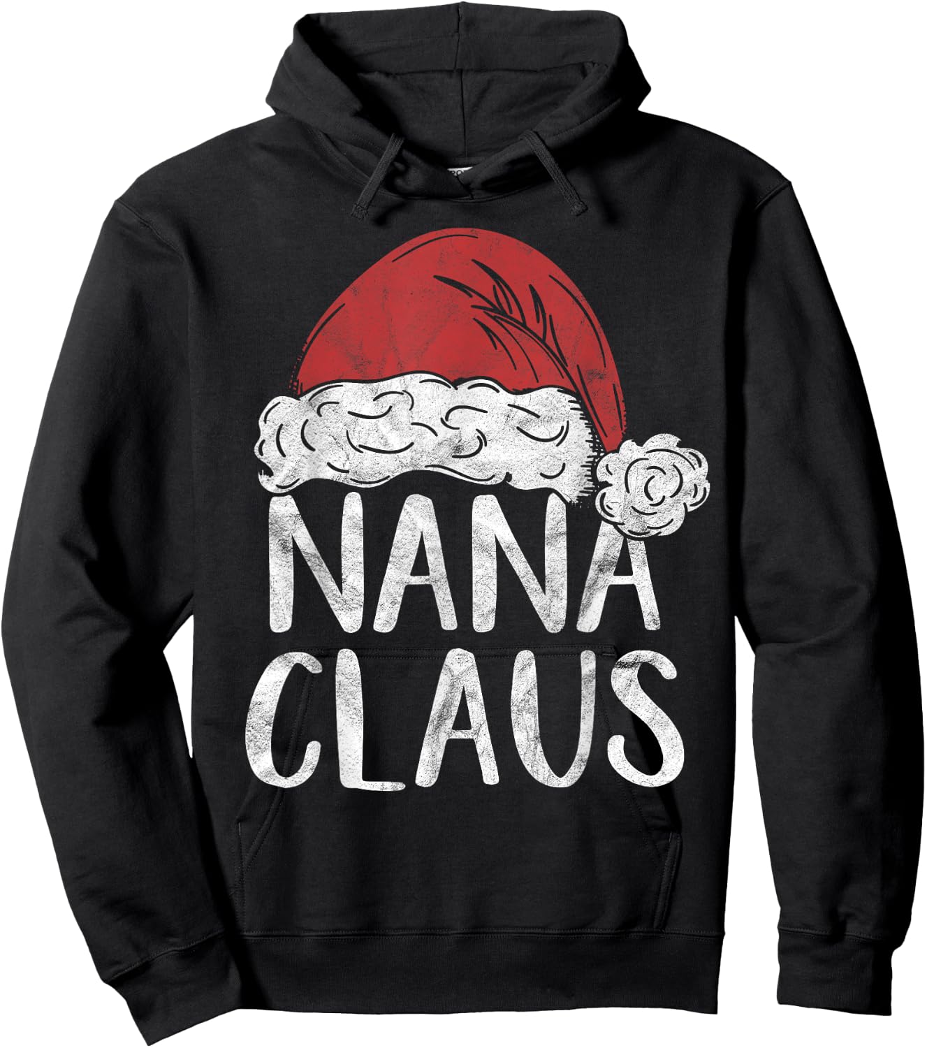 Nana Claus Christmas Costume Gift Santa Matching Family Xmas Hoodie - Hoodie | Black