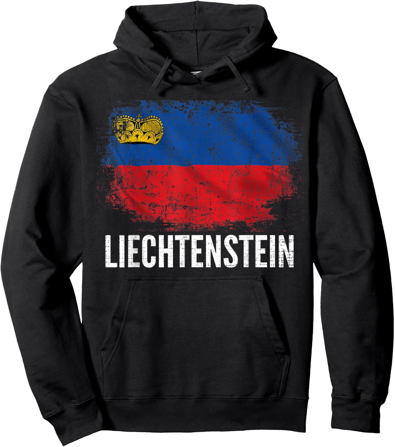 Vintage Liechtenstein Flag Gift Hoodie - Hoodie | Black