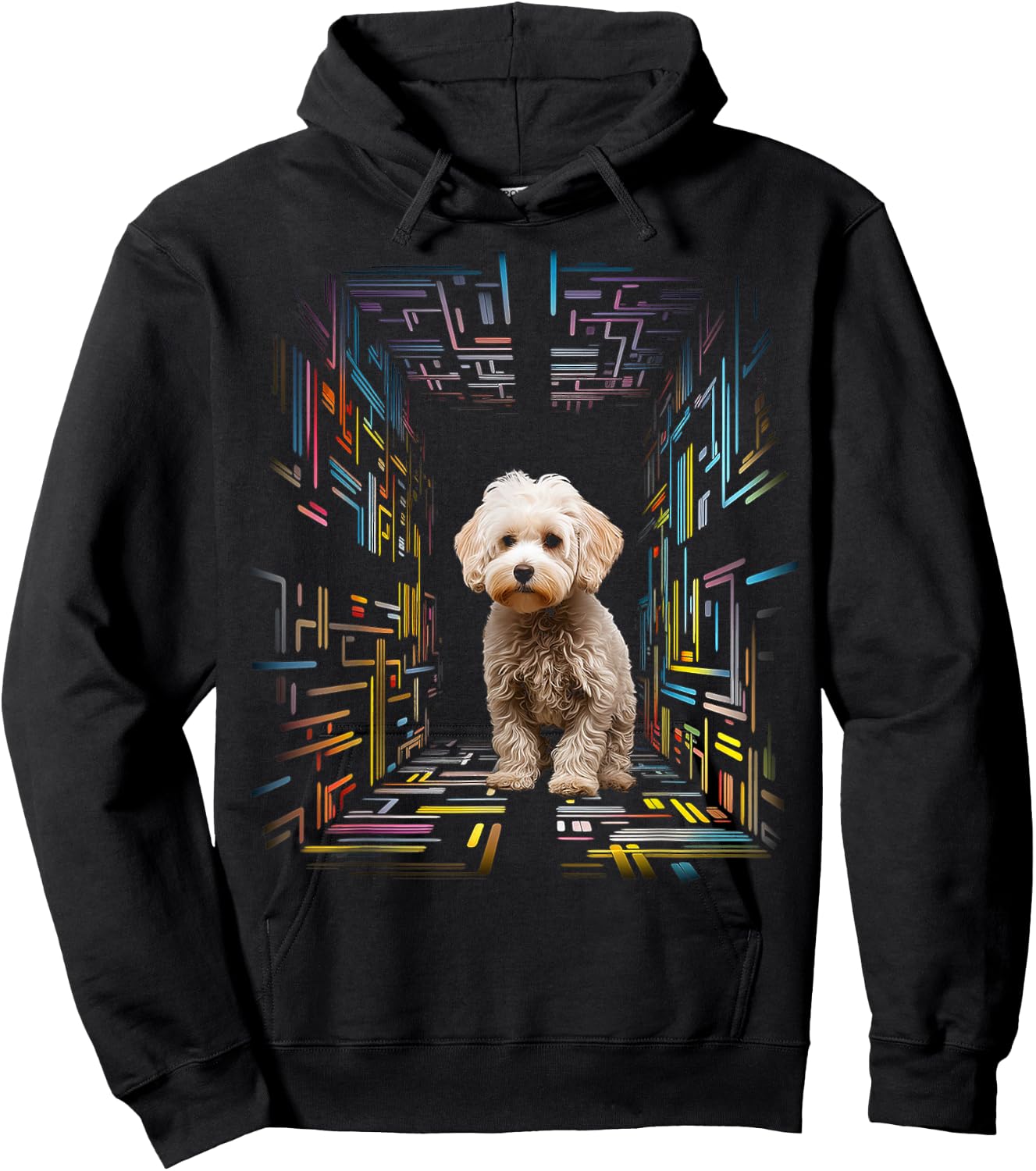 Poodle Dog Colorful Mandala Animal Pet Art Graphic Poodle Hoodie - Hoodie | Black