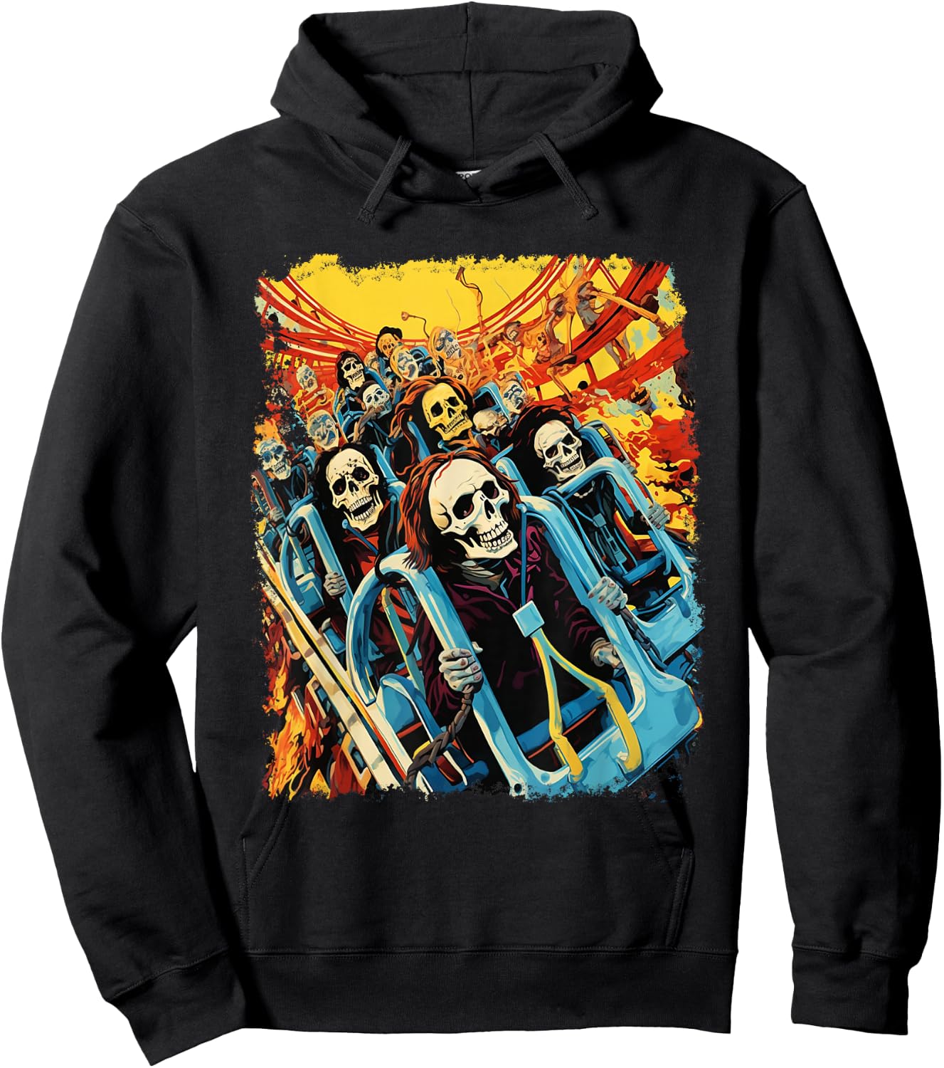Skeleton Roller Coaster Hoodie - Hoodie | Black