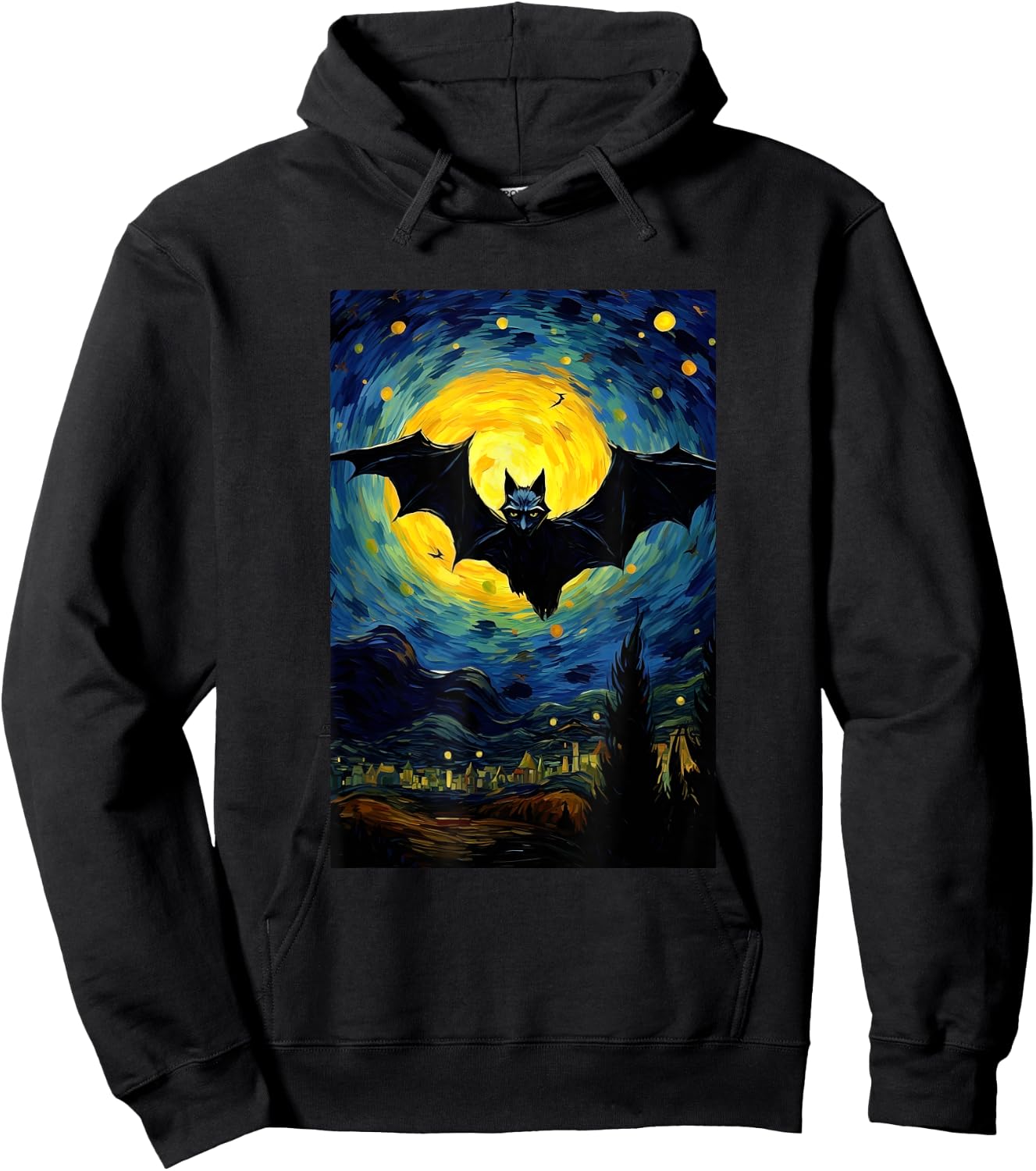Bat Moon Costume Halloween - Van Gogh Style - Starry Night Hoodie - Hoodie | Black