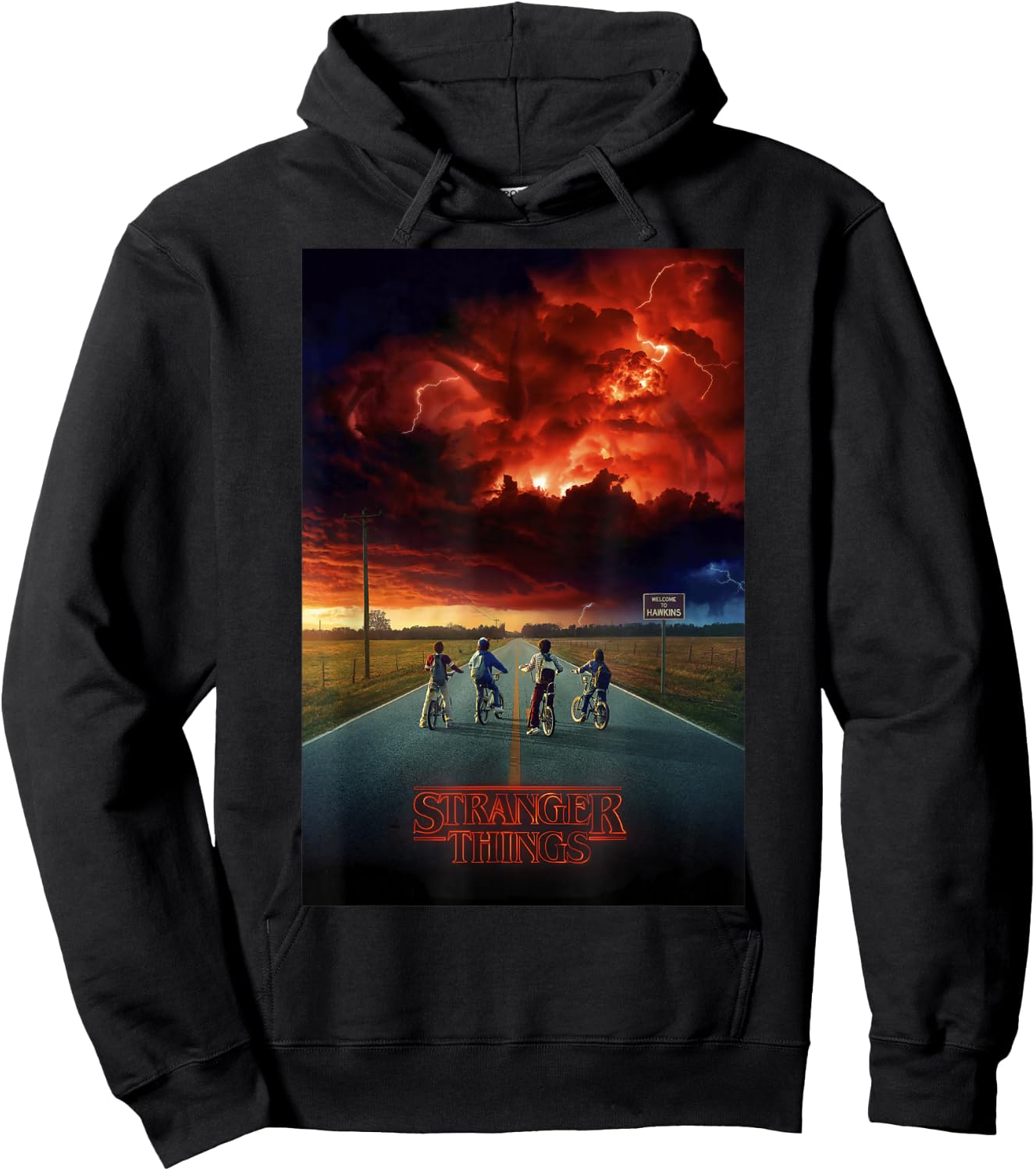 Stranger Things Demogorgon Cloud Poster Hoodie - Hoodie | Black