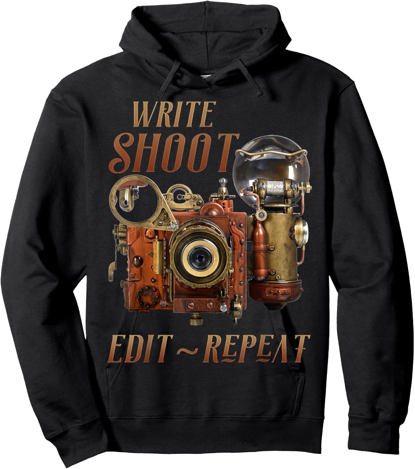 Write Shoot Edit Repeat Steampunk Flash Filmmaker Hoodie - Hoodie | Black
