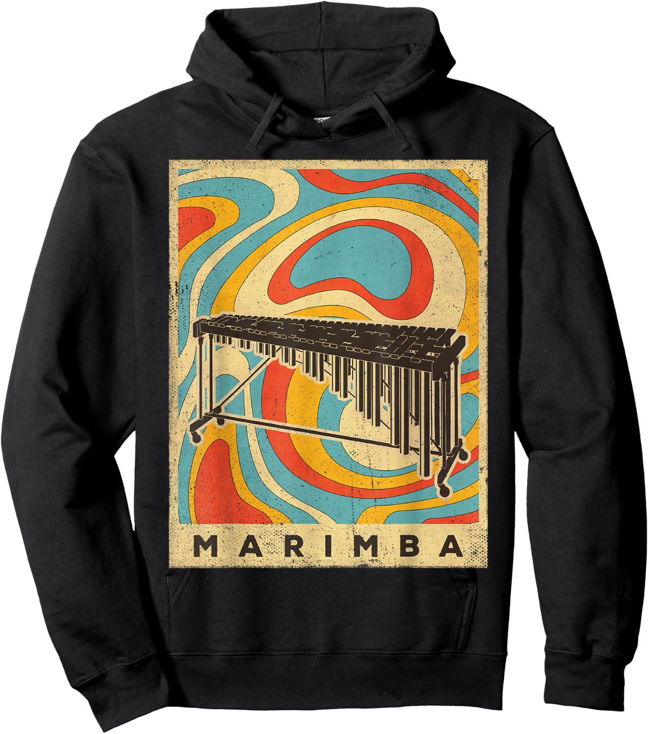 Vintage Marimba Player Music Retro Gift Hoodie - Hoodie | Black