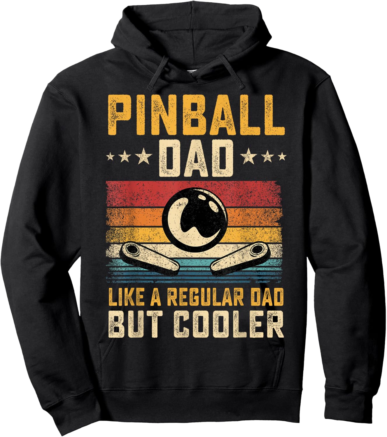 Pinball Dad Like Regular Dad But Cooler Father's Day Hoodie - Hoodie | Black