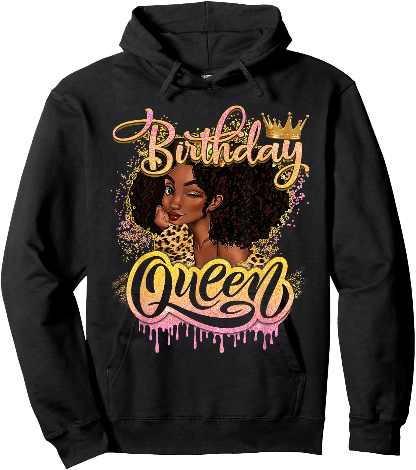 Melanin Birthday African American Afro Girls Women Hoodie - Hoodie | Black