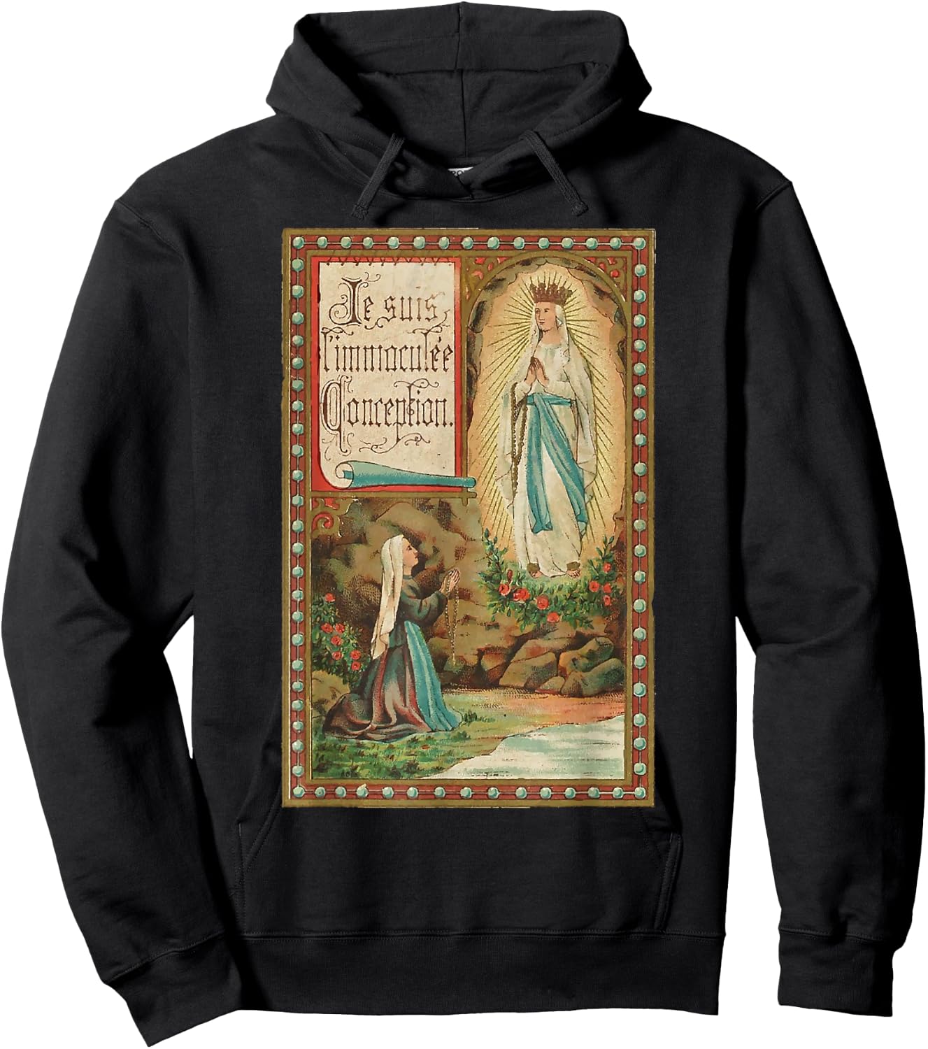 Immaculate Conception of Our Lady Lourdes Hoodie - Hoodie | Black