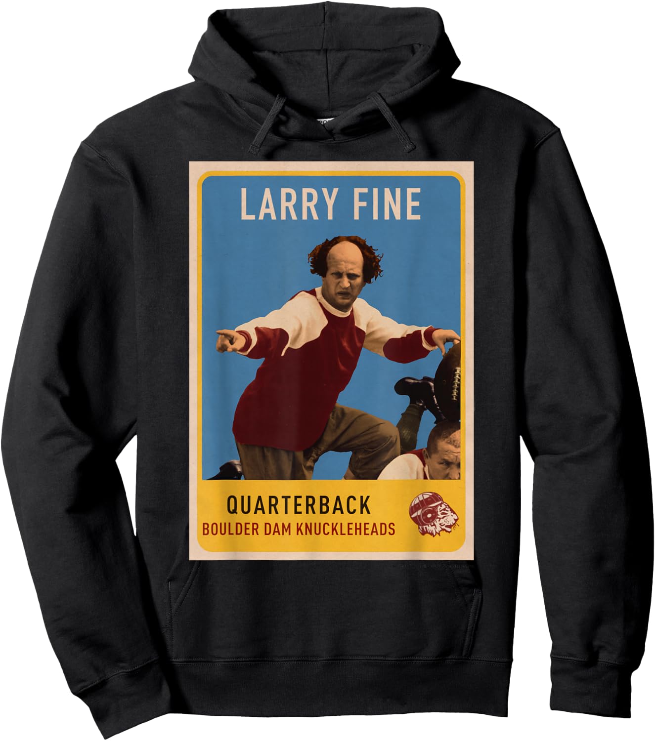 The Three Stooges - Men's Adult Black Football Cartoon Hoodie - Hoodie | Black