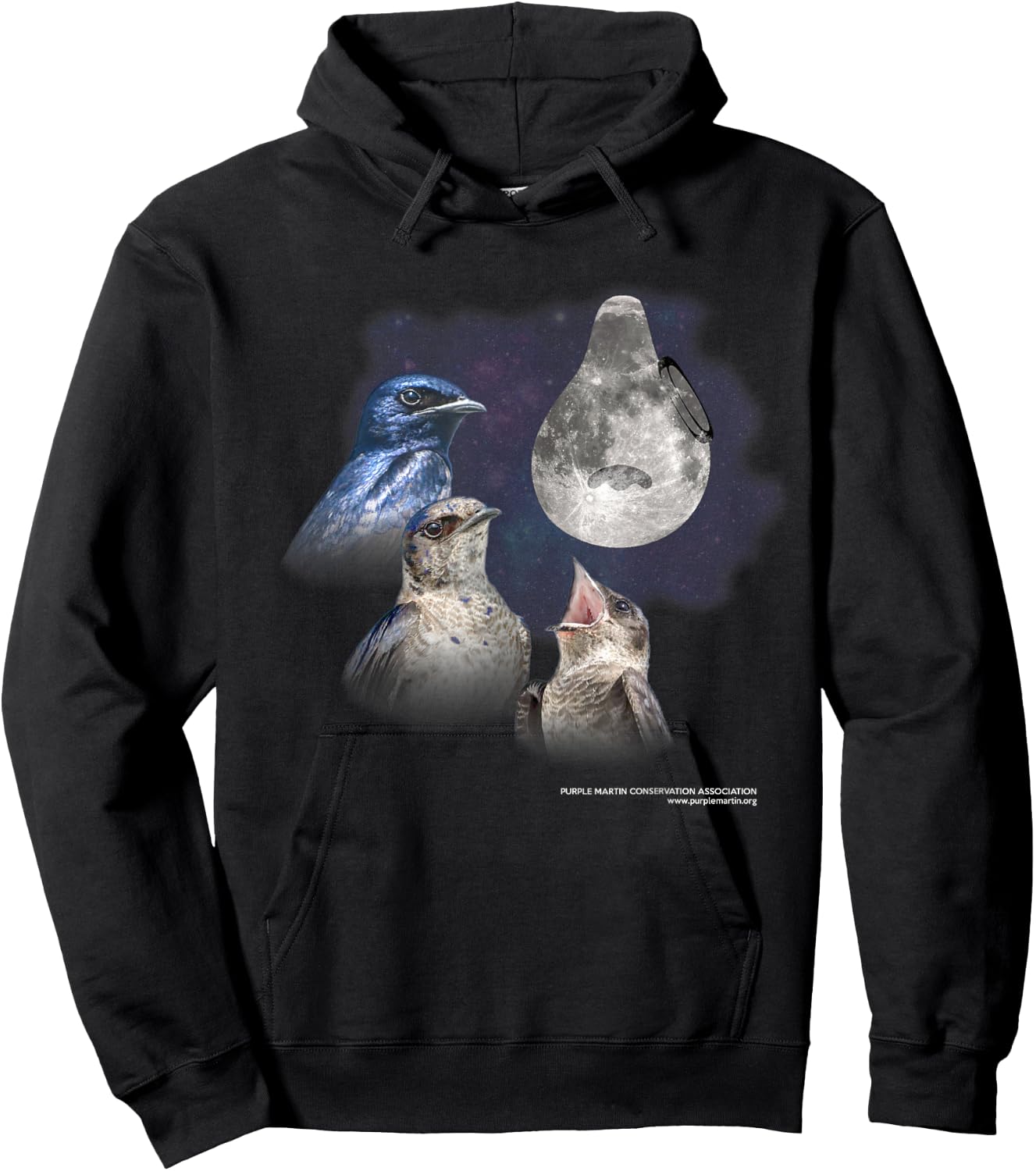 Three Martin Moon - Purple Martin Hoodie - Hoodie | Black