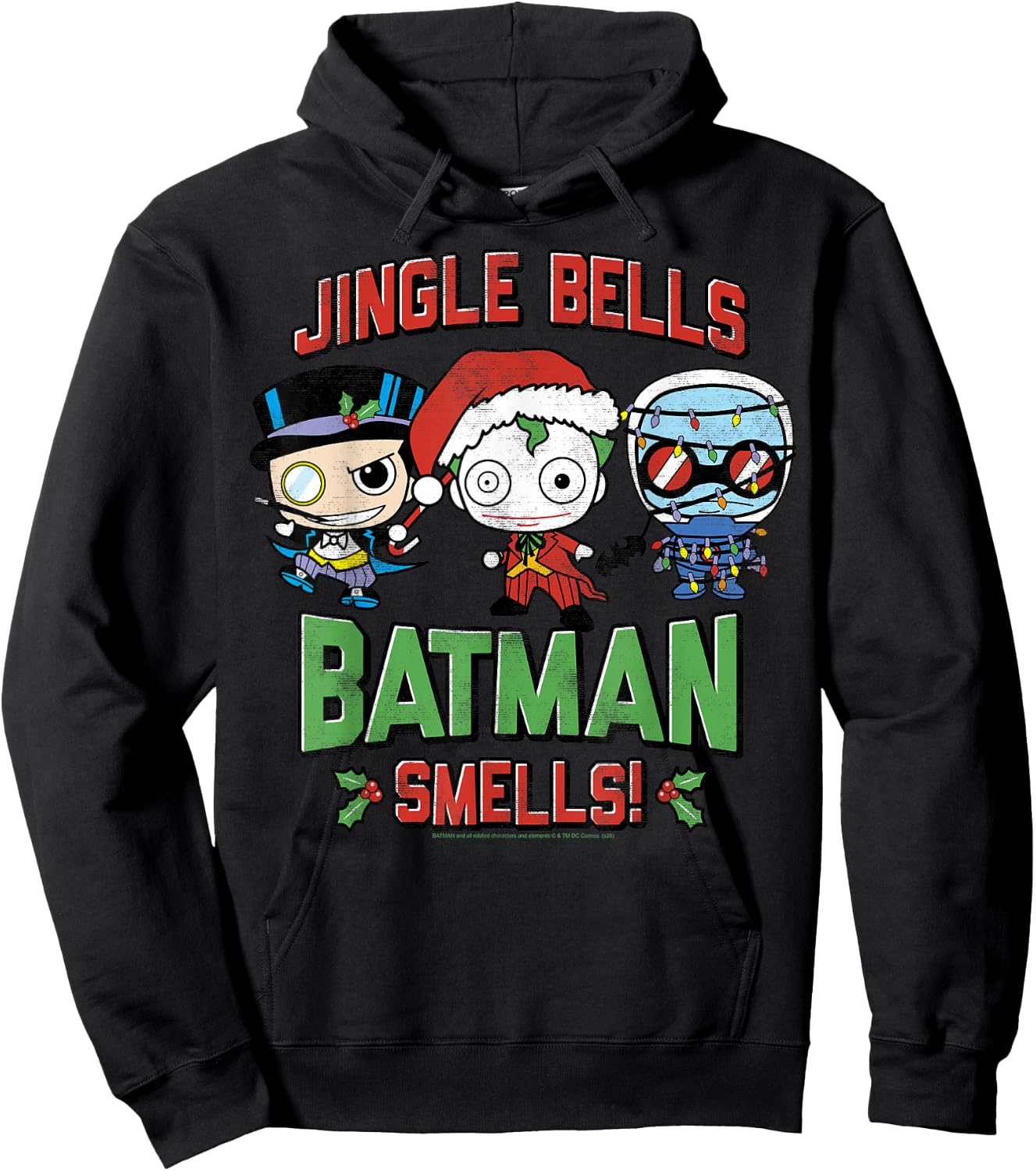 DC Comics Christmas Villains Jingle Bells Batman Smells Hoodie - Hoodie | Black
