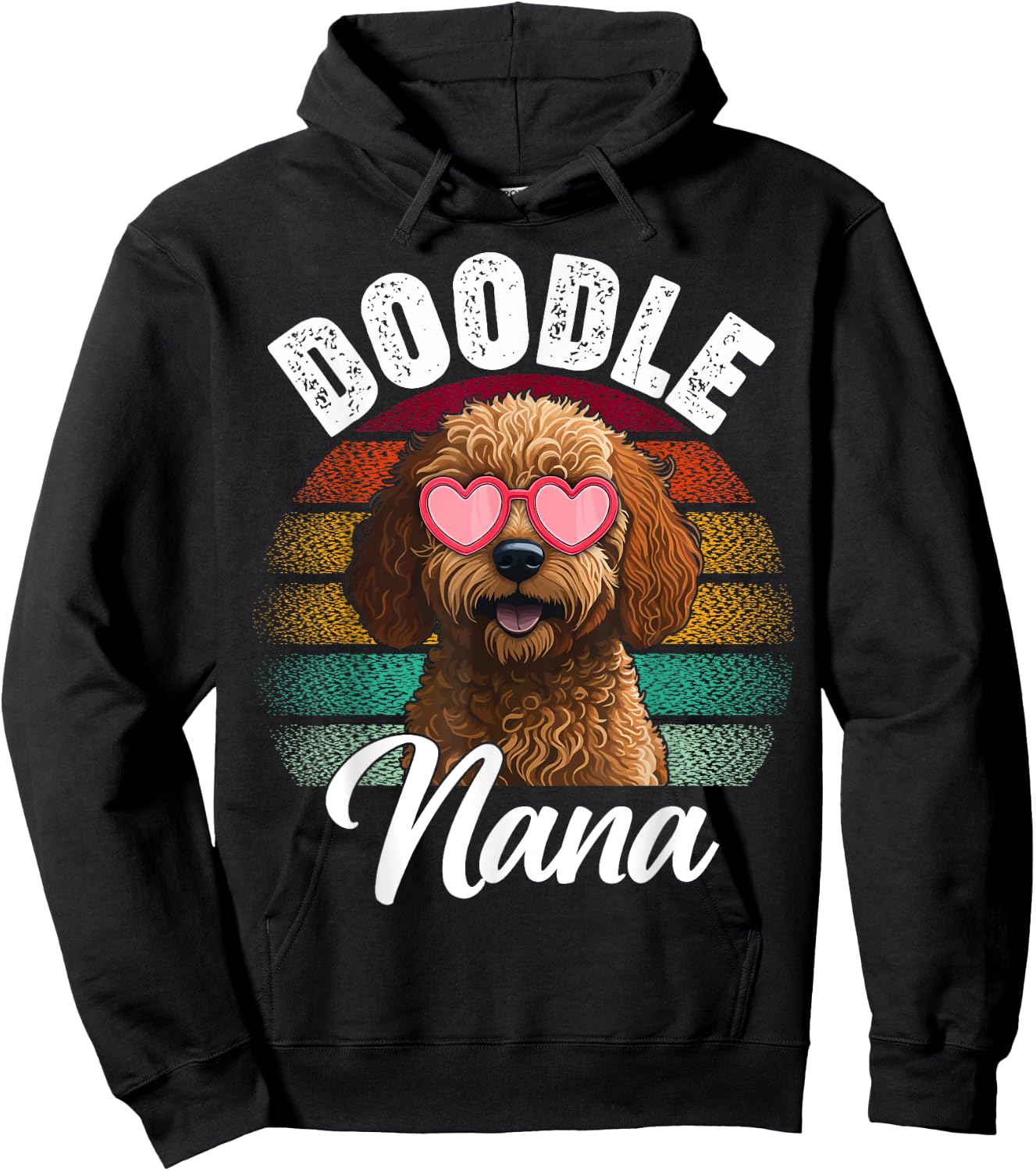Retro Doodle Nana Goldendoodle Dog Lover Mothers Day Women Hoodie - Hoodie | Black