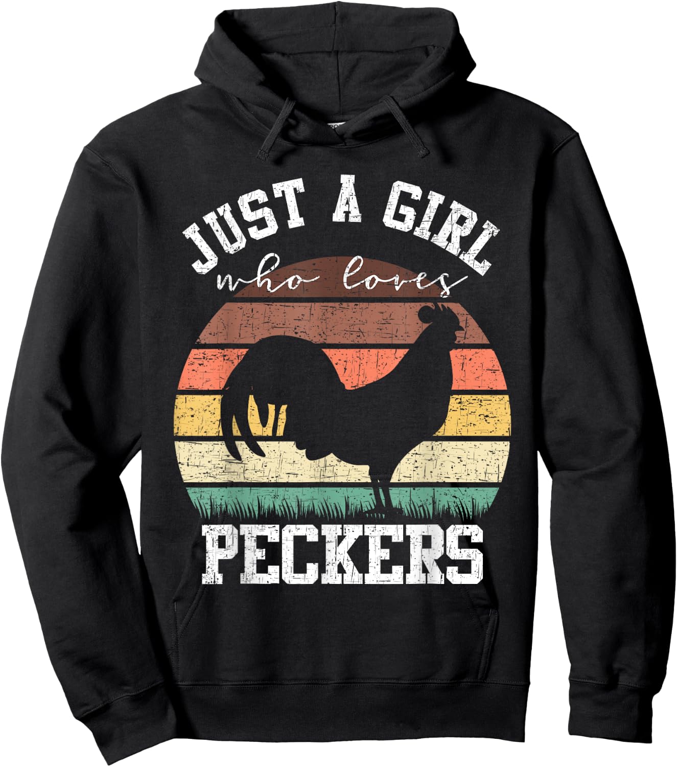 Just A Girl Who Loves Peckers Funny Chicken Farmer Lover Hoodie - Hoodie | Black