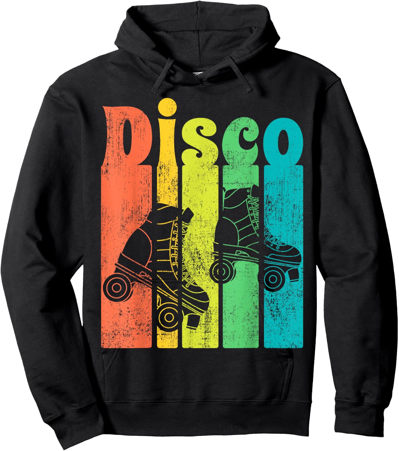 Disco Roller Vintage Skater Classic 70s 80s Skating Gift Hoodie - Hoodie | Black