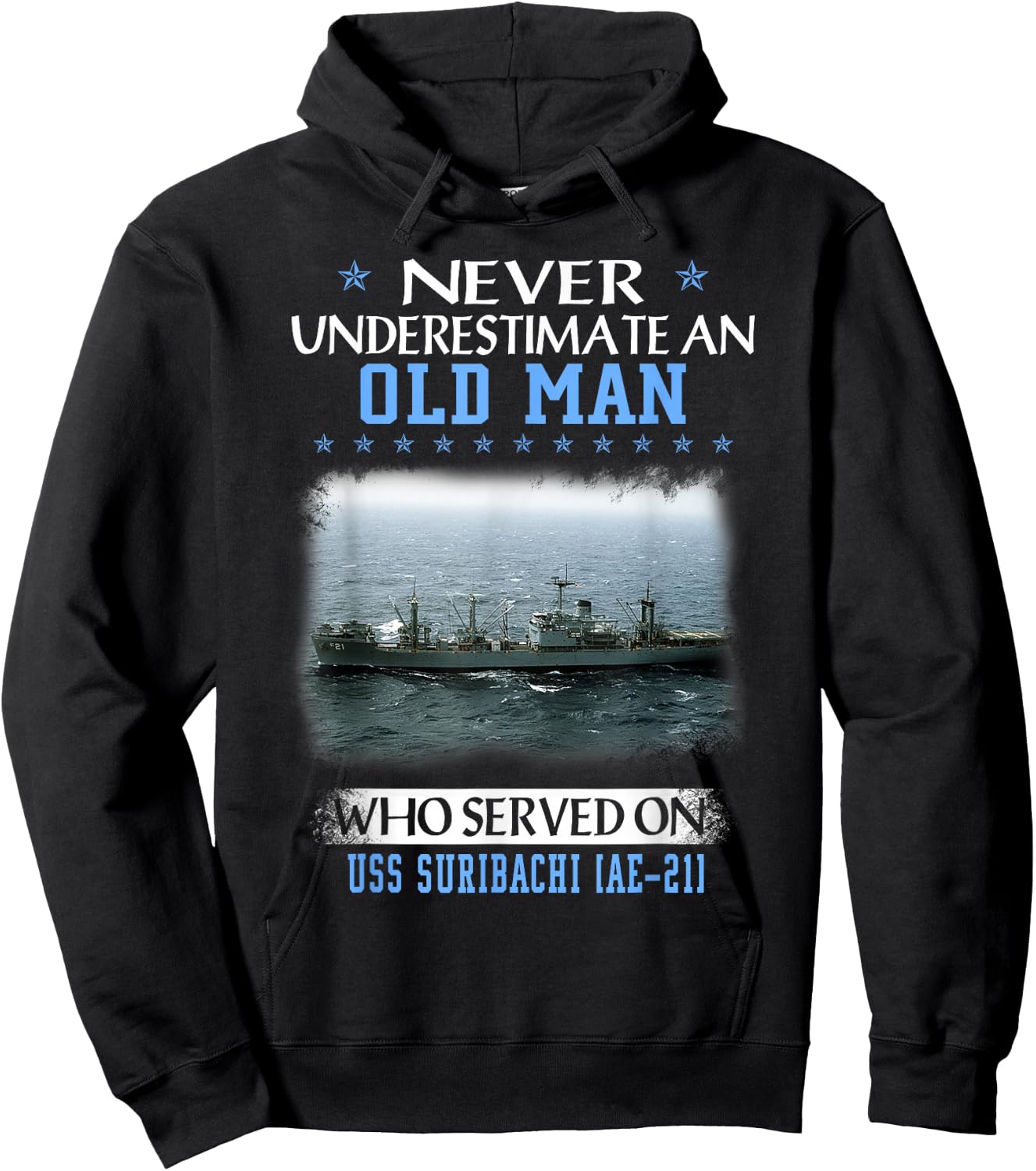 USS Suribachi AE-21 Veterans Day Father Day Hoodie - Hoodie | Black