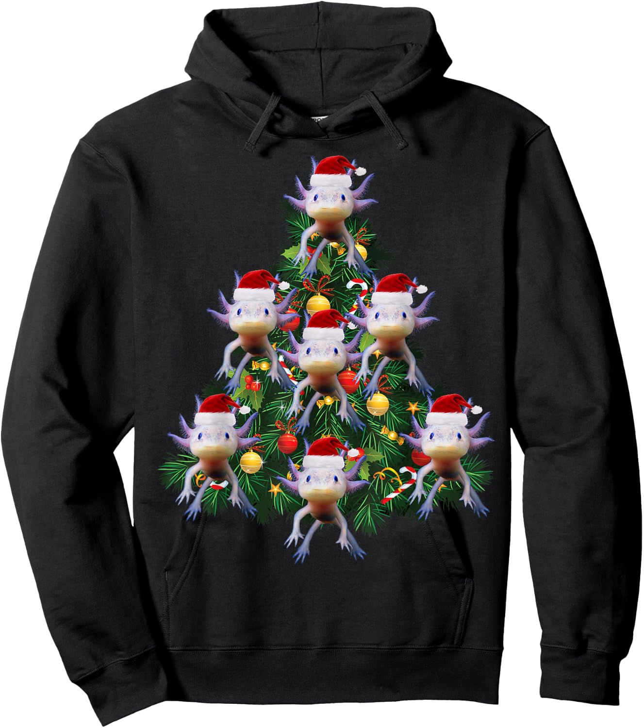 Axolotl Christmas Tree Edition: Gift Axolotl Lovers Hoodie - Hoodie | Black