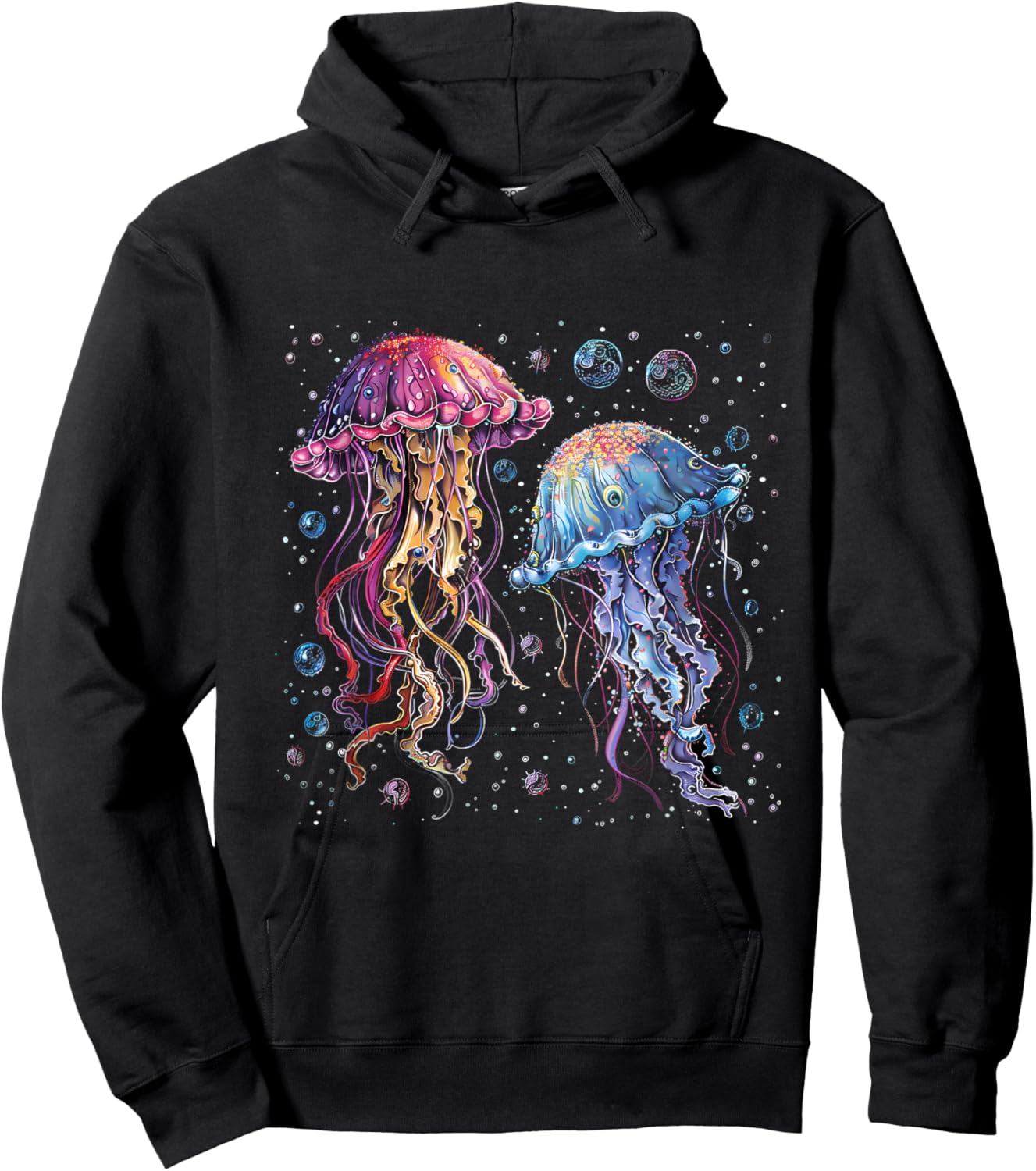 Jellyfish Artwork Motif Sea Ocean Animal Jellyfish Lover Hoodie - Hoodie | Black