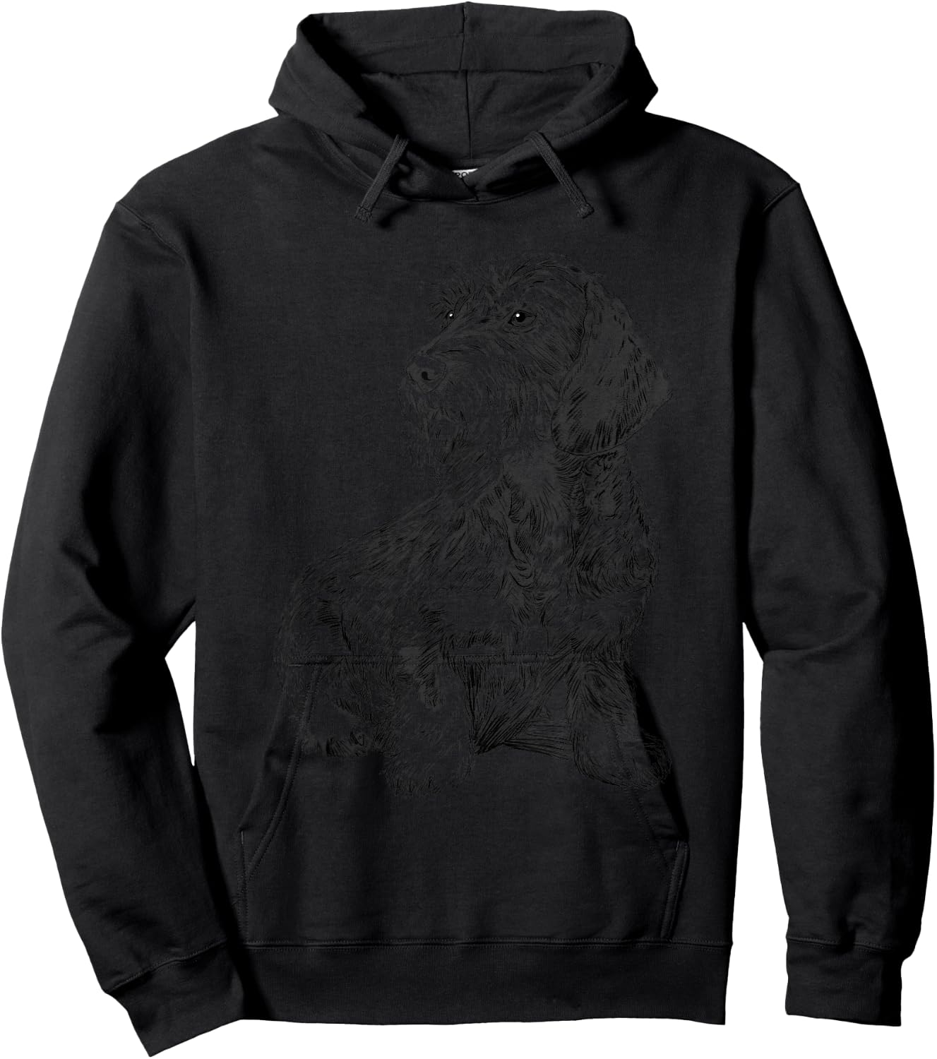 Sitting Dog Wirehaired Dachshund Hoodie - Hoodie | Black