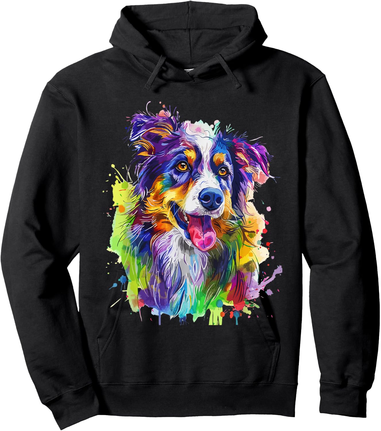 Australian Shepherd Lovers Pop Art Australian Shepherd Dog Men Women Kids Hoodie - Hoodie | Black