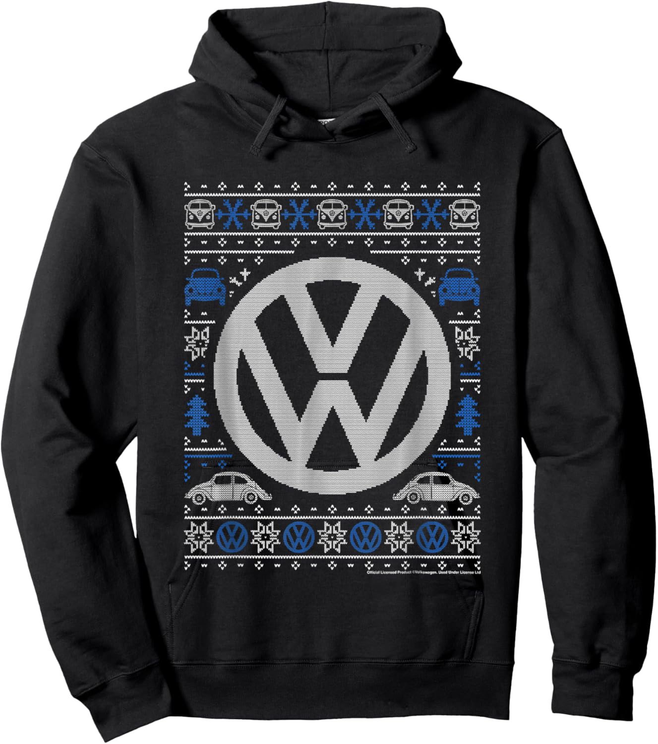 Volkswagen Classic Beetle Car Christmas Knit Knit Pattern Hoodie - Hoodie | Black