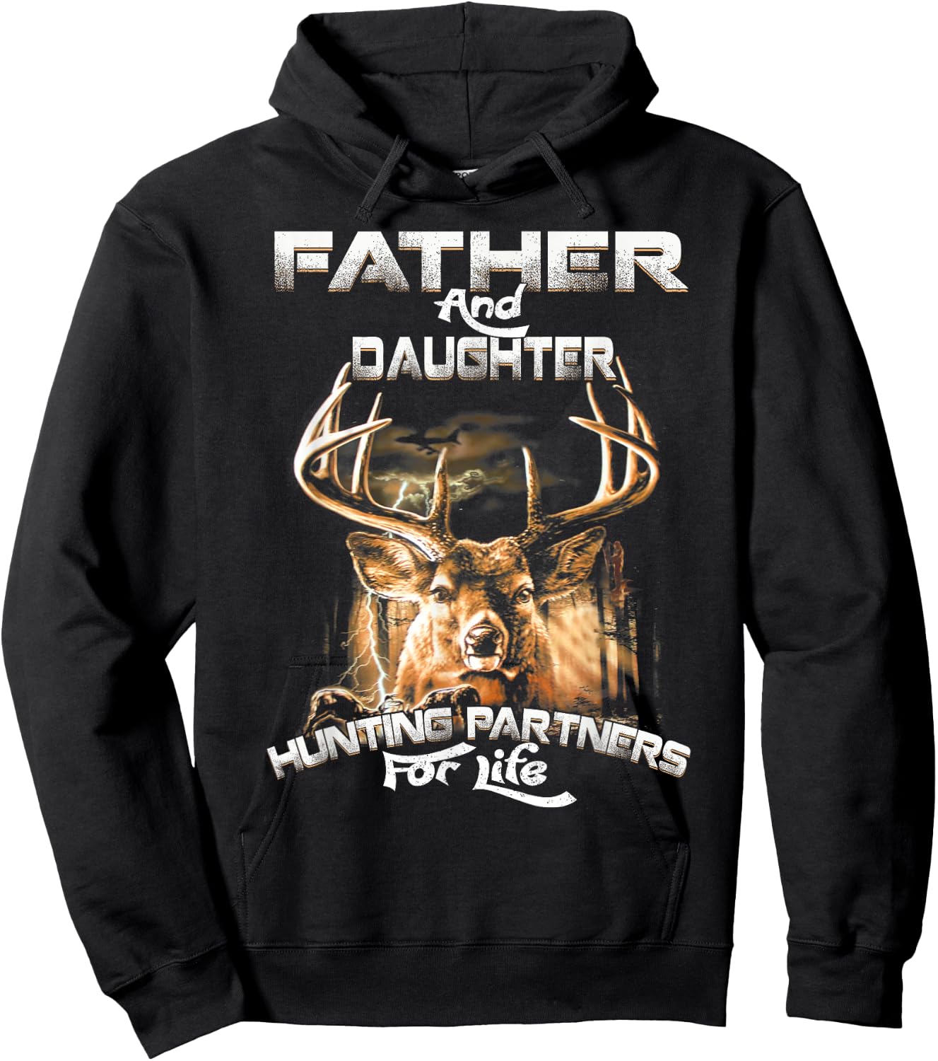 Father And Daughter Hunting Partners For Life Father's Day Hoodie - Hoodie | Black