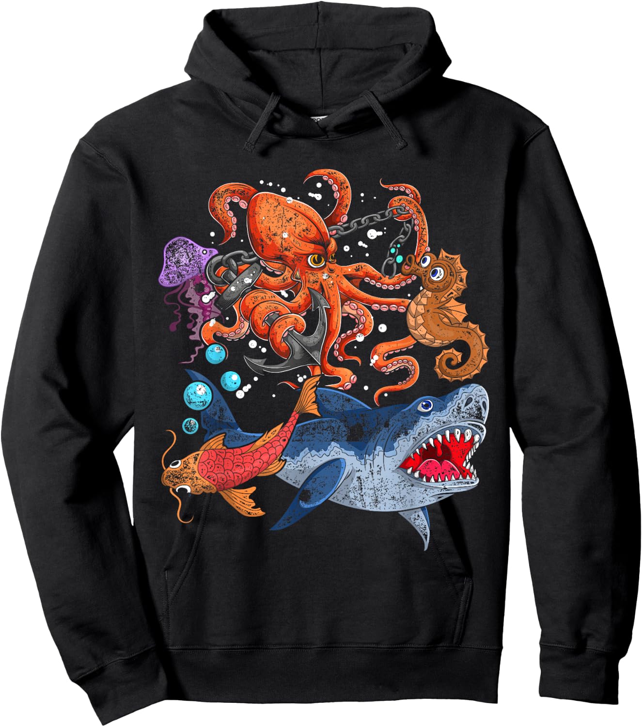 Octopus Jellyfish Seahorse Shark Kids Ocean Animal Zookeeper Hoodie - Hoodie | Black