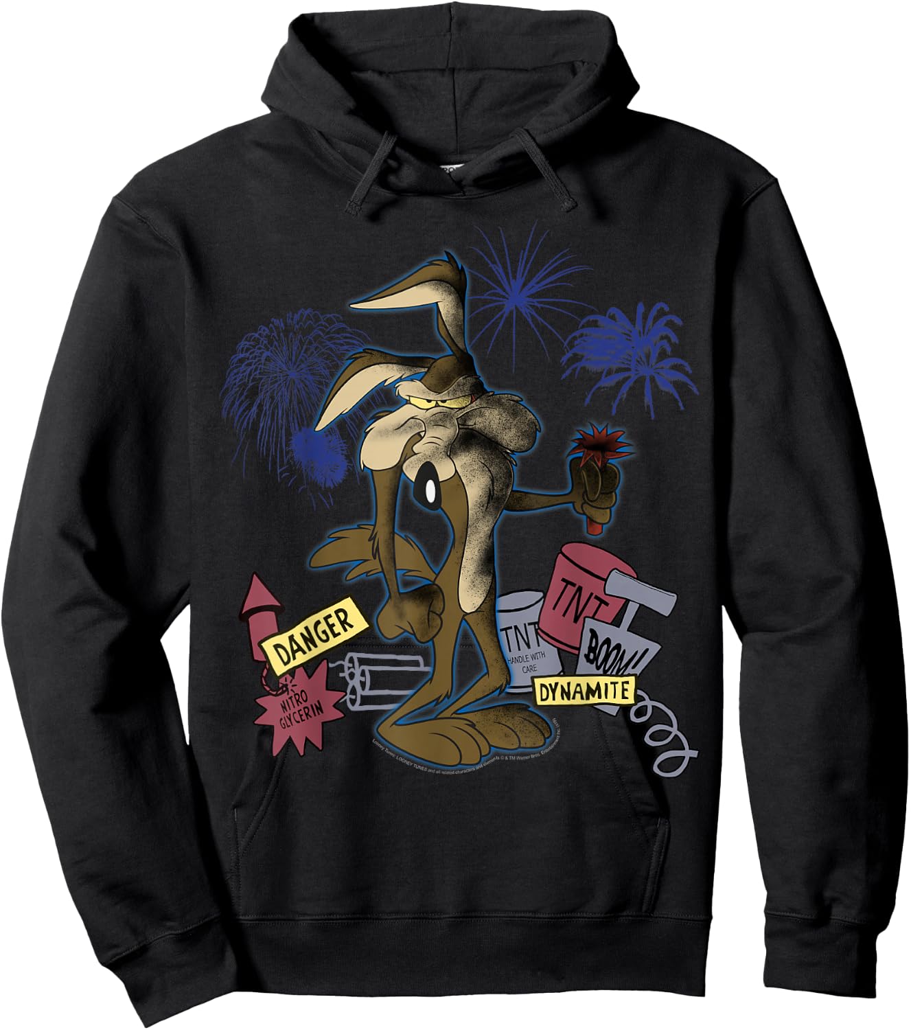 Looney Tunes Wile E. Coyote TNT Portrait Short Sleeve Hoodie - Hoodie | Black