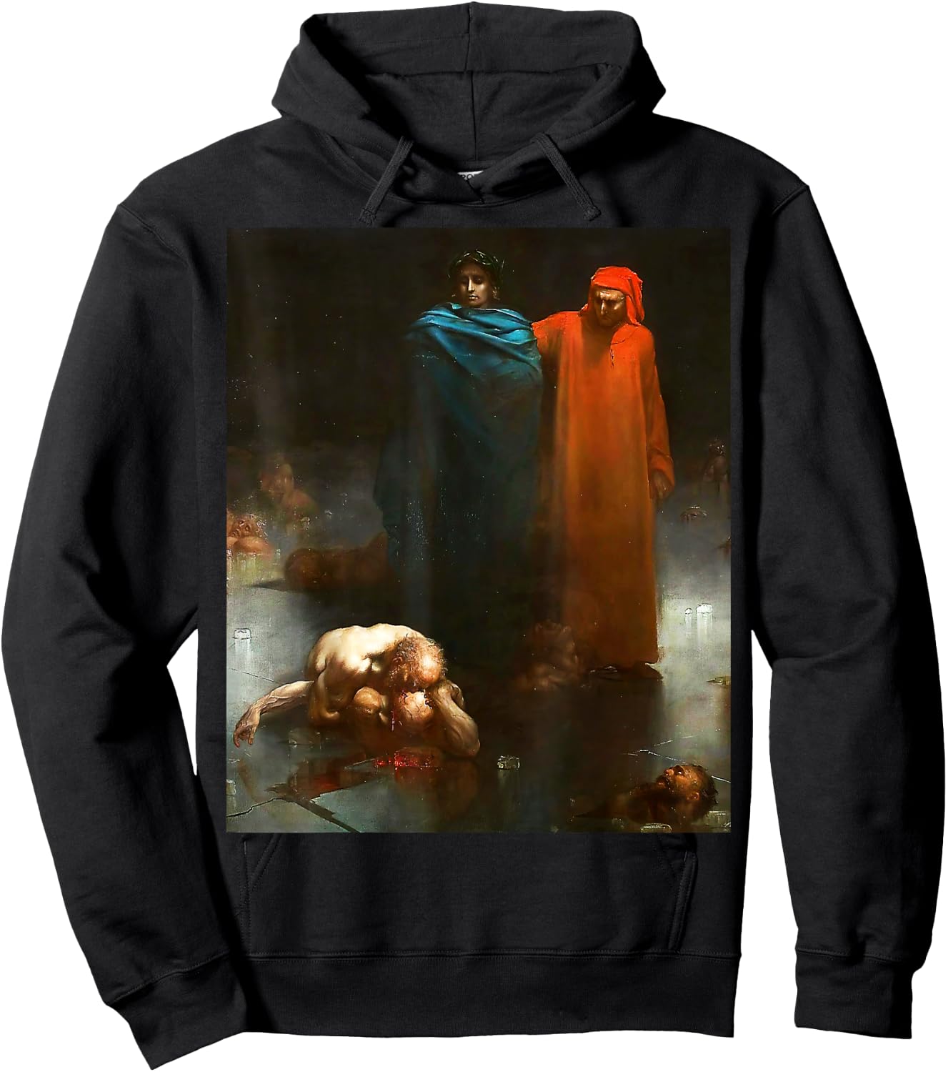 Urban Empyre Dante and Virgil in the Ninth Circle of Hell Gustave Dore Hoodie - Hoodie | Black