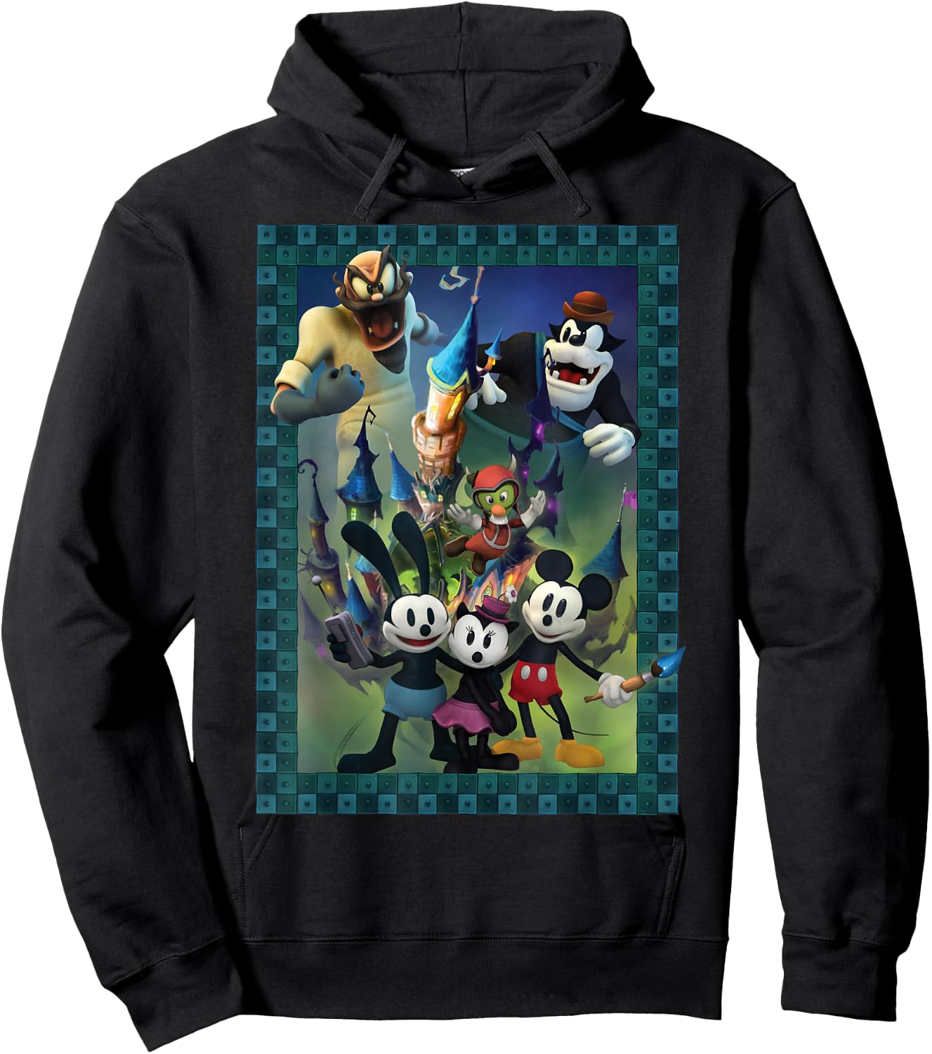 Disney Epic Mickey Group Shot Poster Hoodie - Hoodie | Black