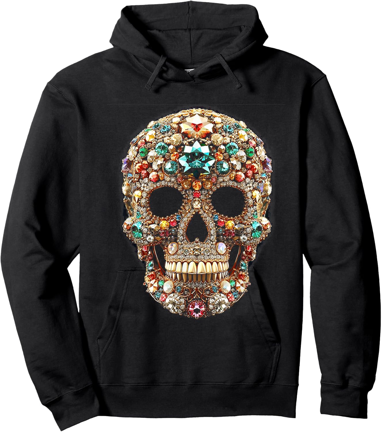 Vintage Shining Diamonds Luxury Antique skull Funny Gift Hoodie - Hoodie | Black