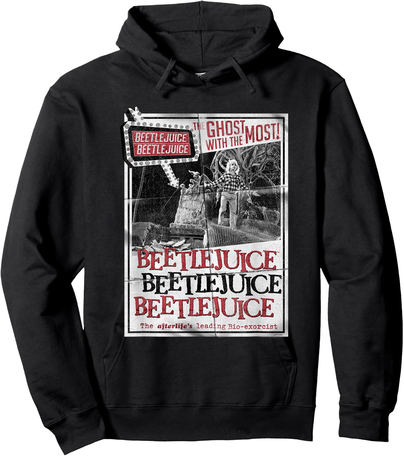 Beetlejuice Vintage Retro Ghost With The Most Faded Flyer Hoodie - Hoodie | Black