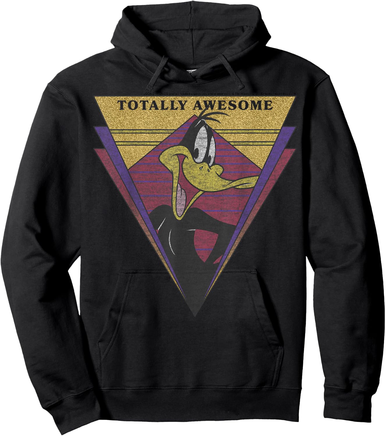 Looney Tunes Daffy Duck Totally Awesome Portrait Hoodie - Hoodie | Black