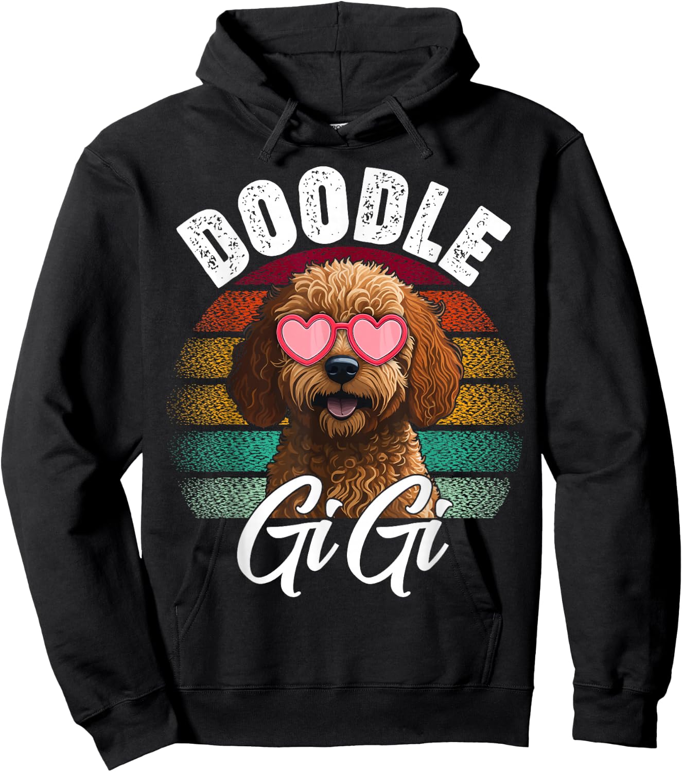 Retro Doodle Gigi Goldendoodle Dog Lover Mothers Day Women Hoodie - Hoodie | Black