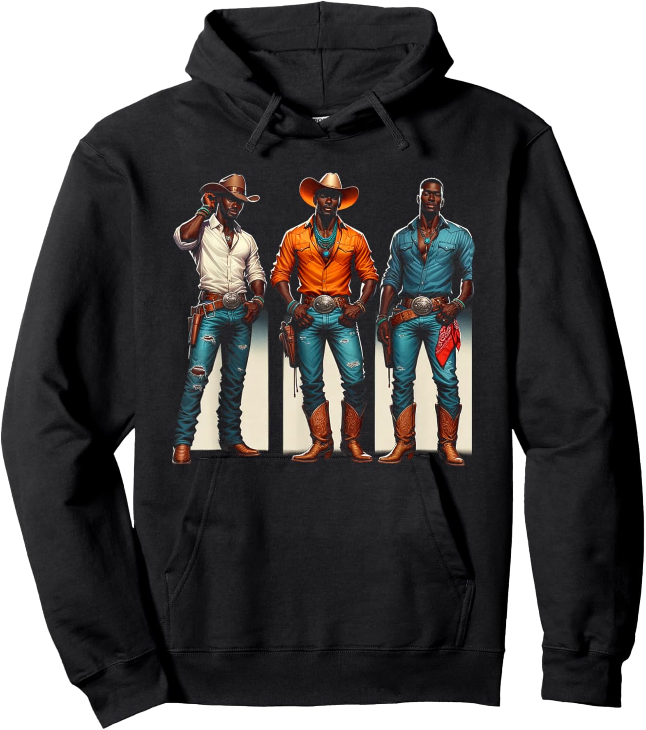 Black Cowboy Western Rodeo Melanin Black History Texas Men Hoodie - Hoodie | Black