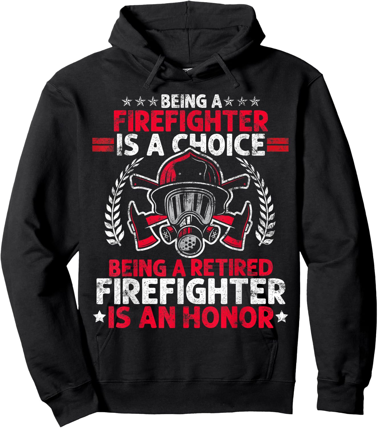 Heroic Fireman Gift Retired Firefighter Hoodie - Hoodie | Black