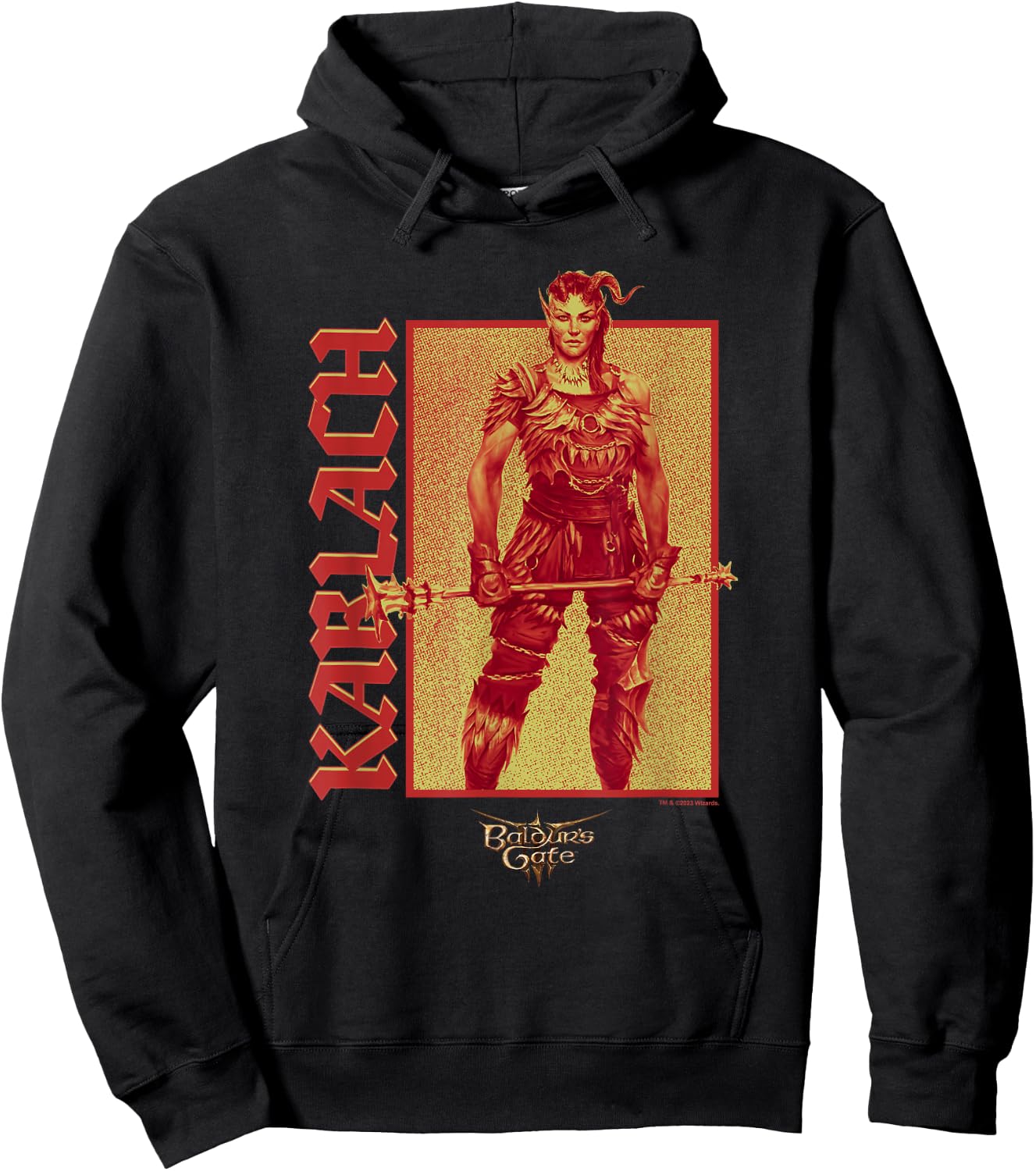 Dungeons & Dragons Karlach Confident Pose Big Chest Poster Hoodie - Hoodie | Black