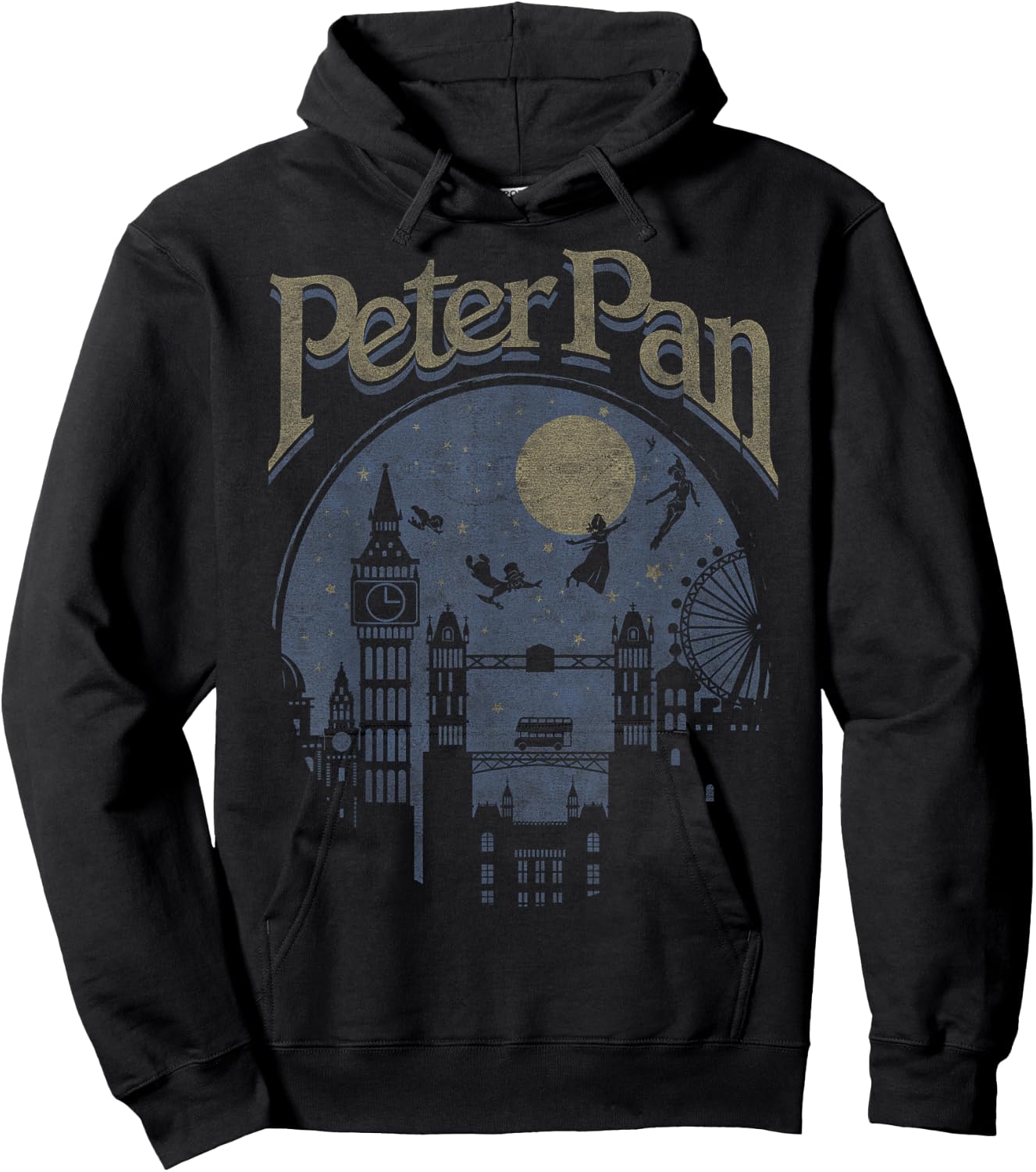 Disney Peter Pan Group Shot London Night Silhouette Hoodie - Hoodie | Black