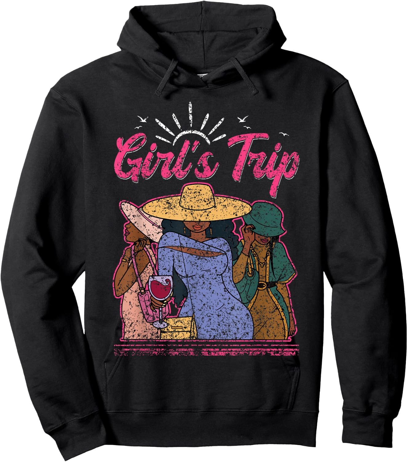 Girl's Trip Friends Cute Girl Girls Trip Hoodie - Hoodie | Black