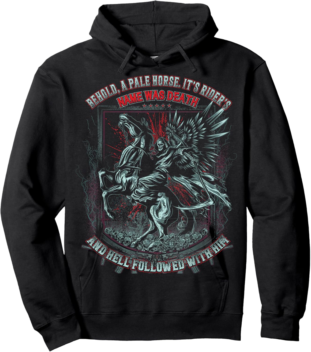 Pale Horse Rider His Name was Death Hoodie - Hoodie | Black