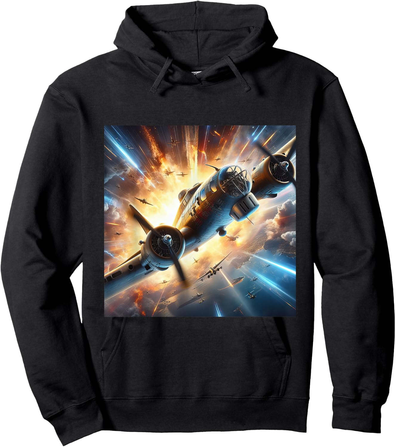 B-17 Flying Fortress WWII B17 USA Warplane Hoodie - Hoodie | Black