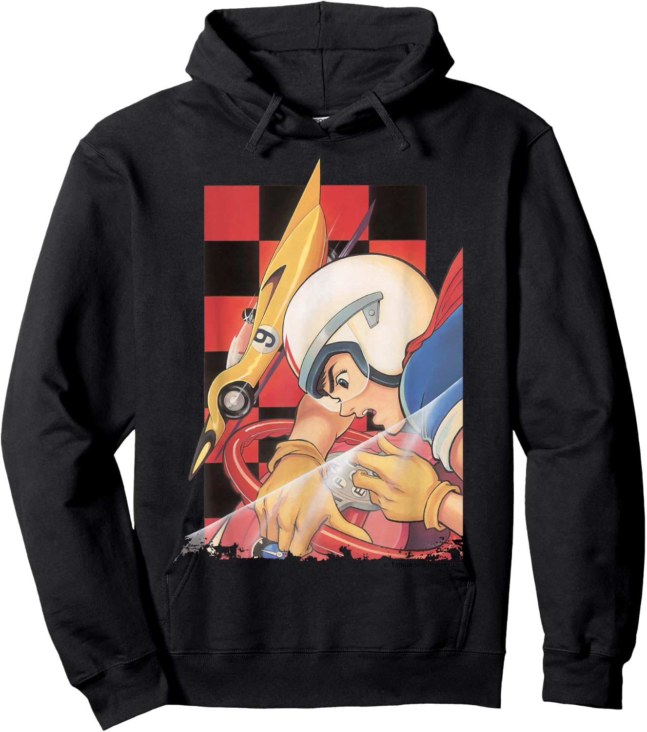 Manga Speed Racer Red Checkered Hoodie - Hoodie | Black