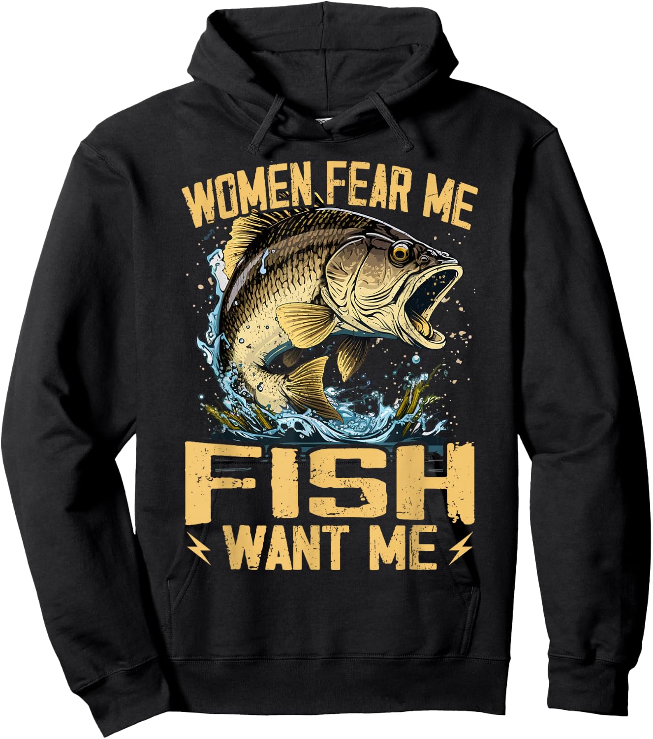 Women Fear Me Fish Want Me Funny Fishing Hoodie - Hoodie | Black